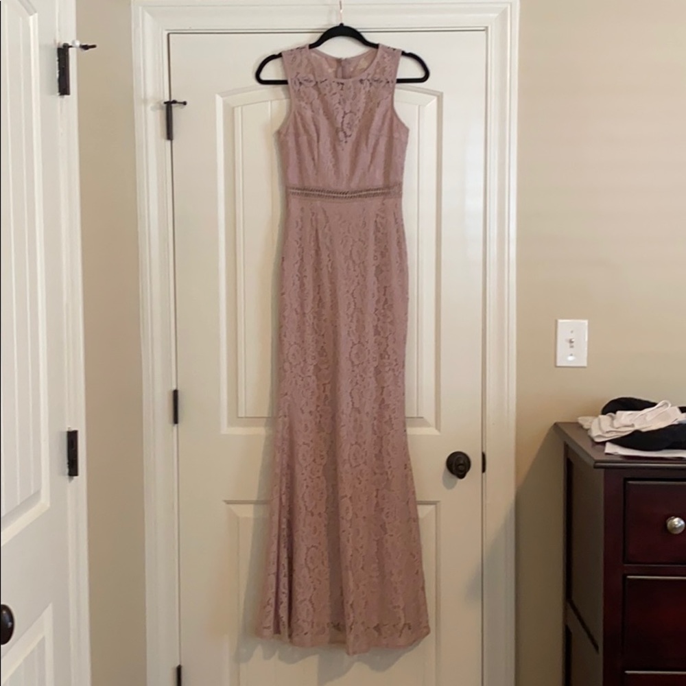 Lace evening gown